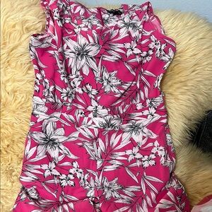 Pink Floral Sleeveless Dress